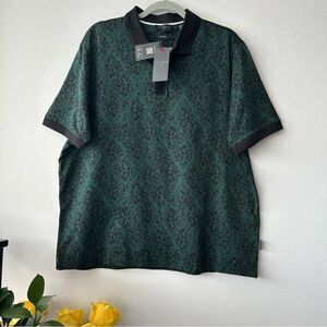 Ted Baker London Ealis Regular Fit Floral Jacquard Polo in green
